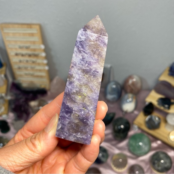 UNICORN PURPLE PINK JASPER CRYSTAL TOWER - Picture 3 of 4